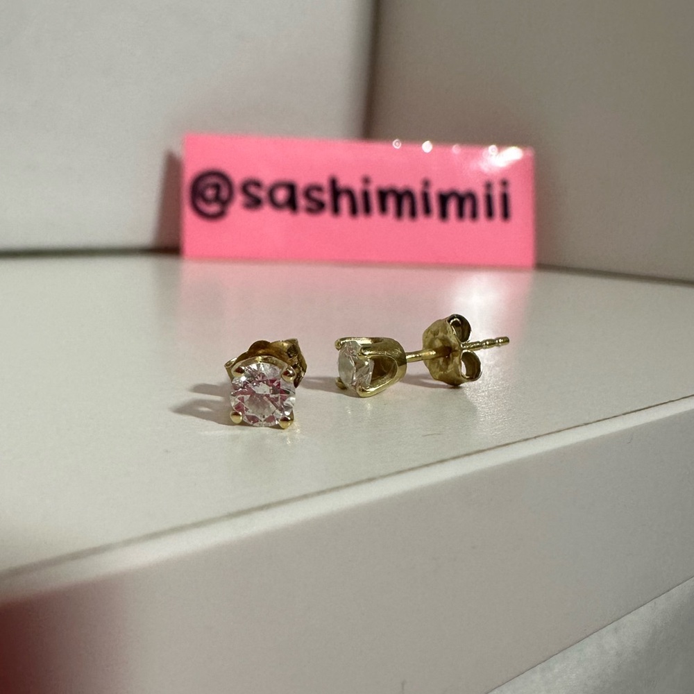 Mejuri Large Natural Diamond Studs ($1,700 Retail) 14k Solid Yellow Gold